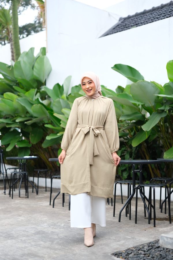 ADJUSTABLE-WAIST TIE MIDI-HIJAFERA - Image 3