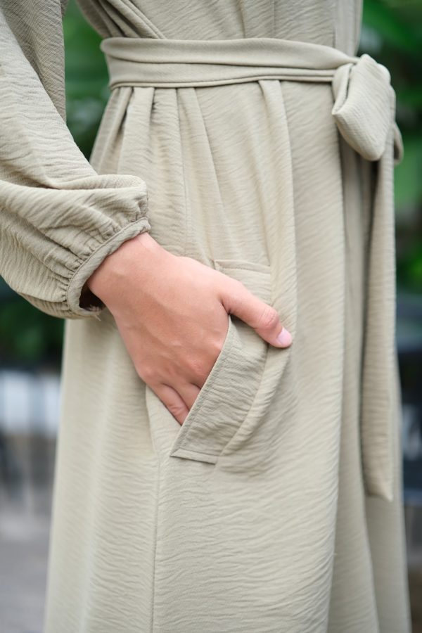 ADJUSTABLE-WAIST TIE MIDI-HIJAFERA - Image 6